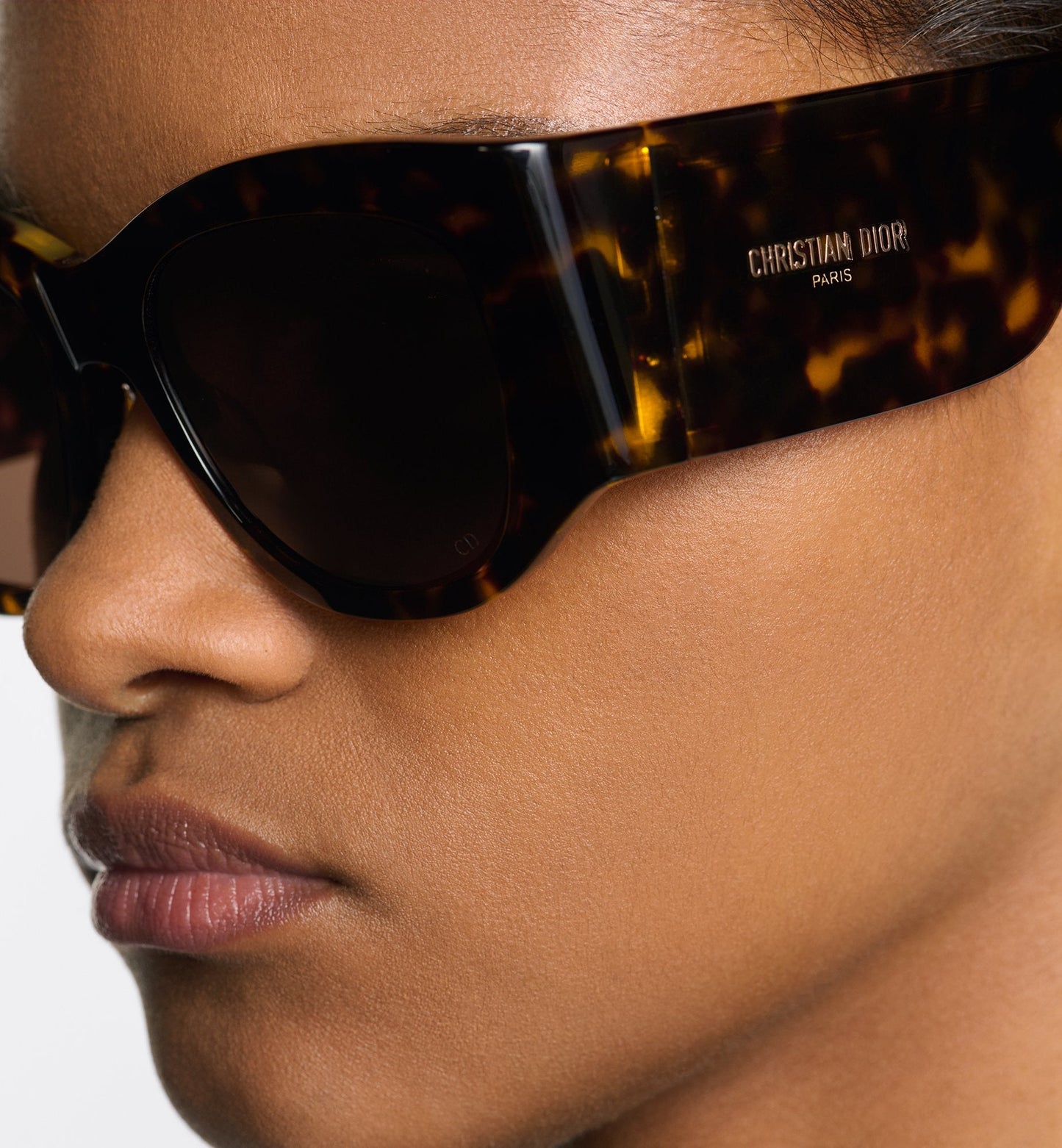 Luxury Diornuit S1I Brown And Honey Tortoiseshell Effect Square Sunglasses