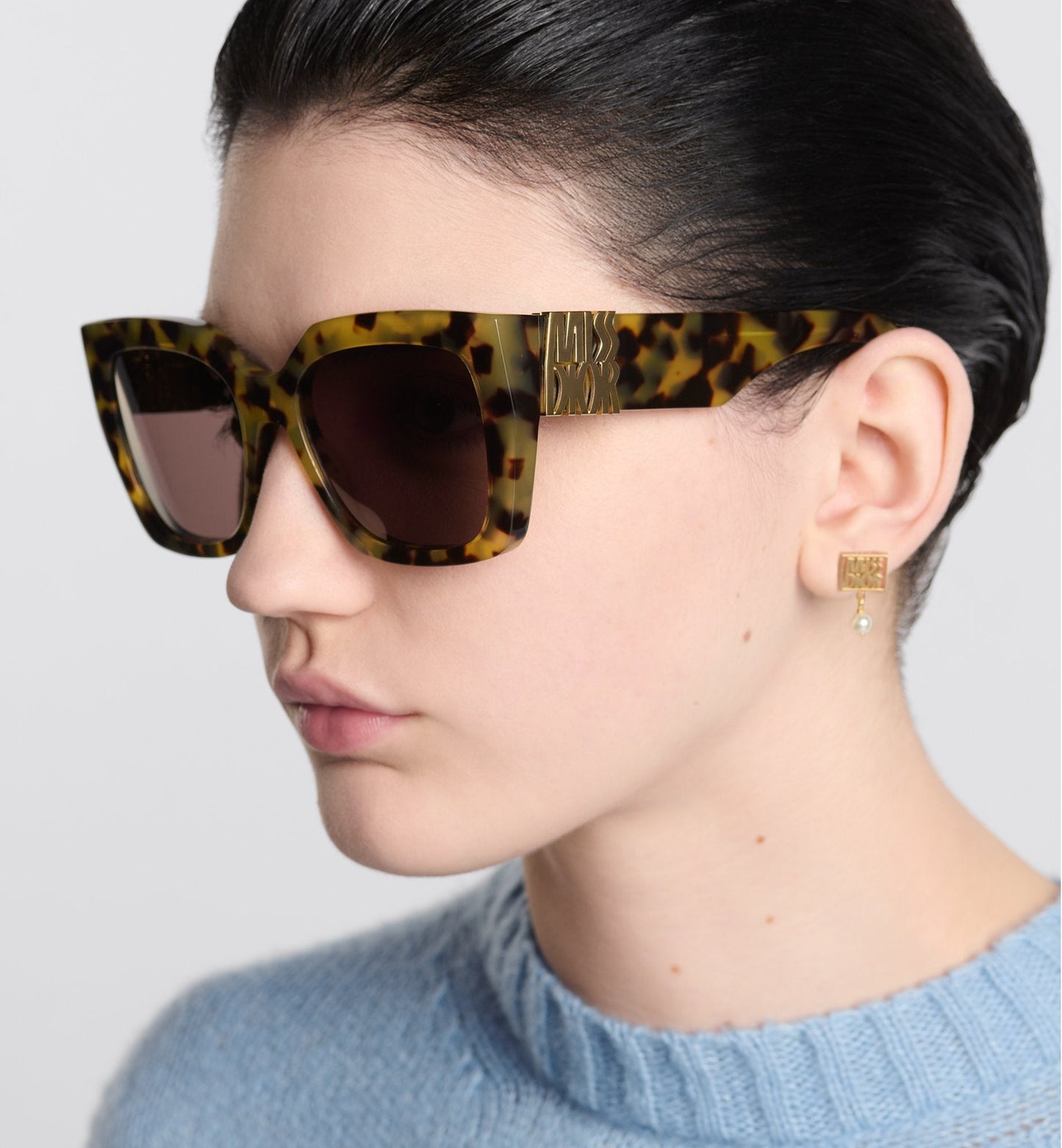 MissLuxury Dior S2I Brown And Honey Tortoiseshell-Effect Square Sunglasses