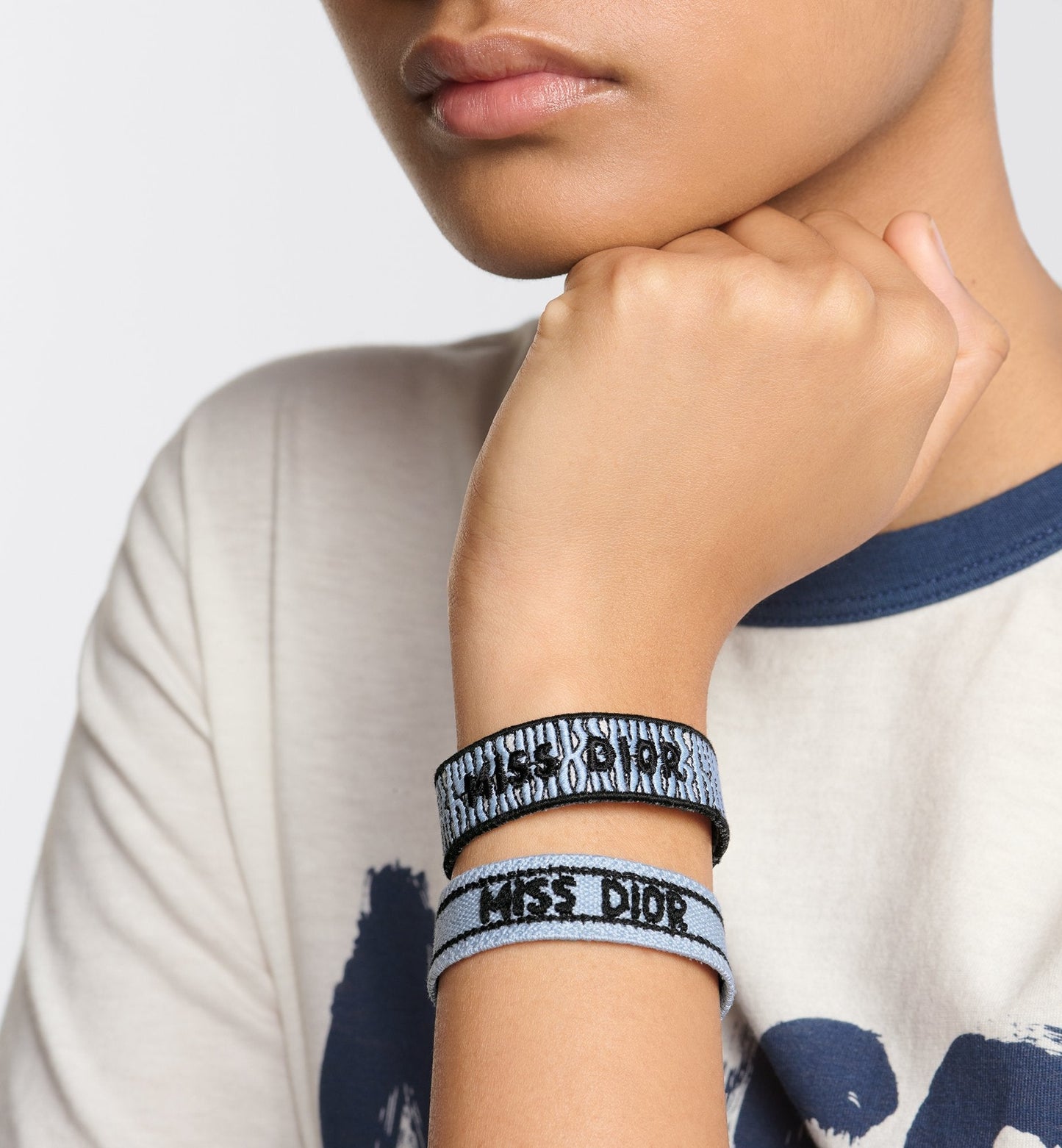 Miss Luxury Dior Bracelet Set Pale Blue Miss Luxury Dior Allover Cotton