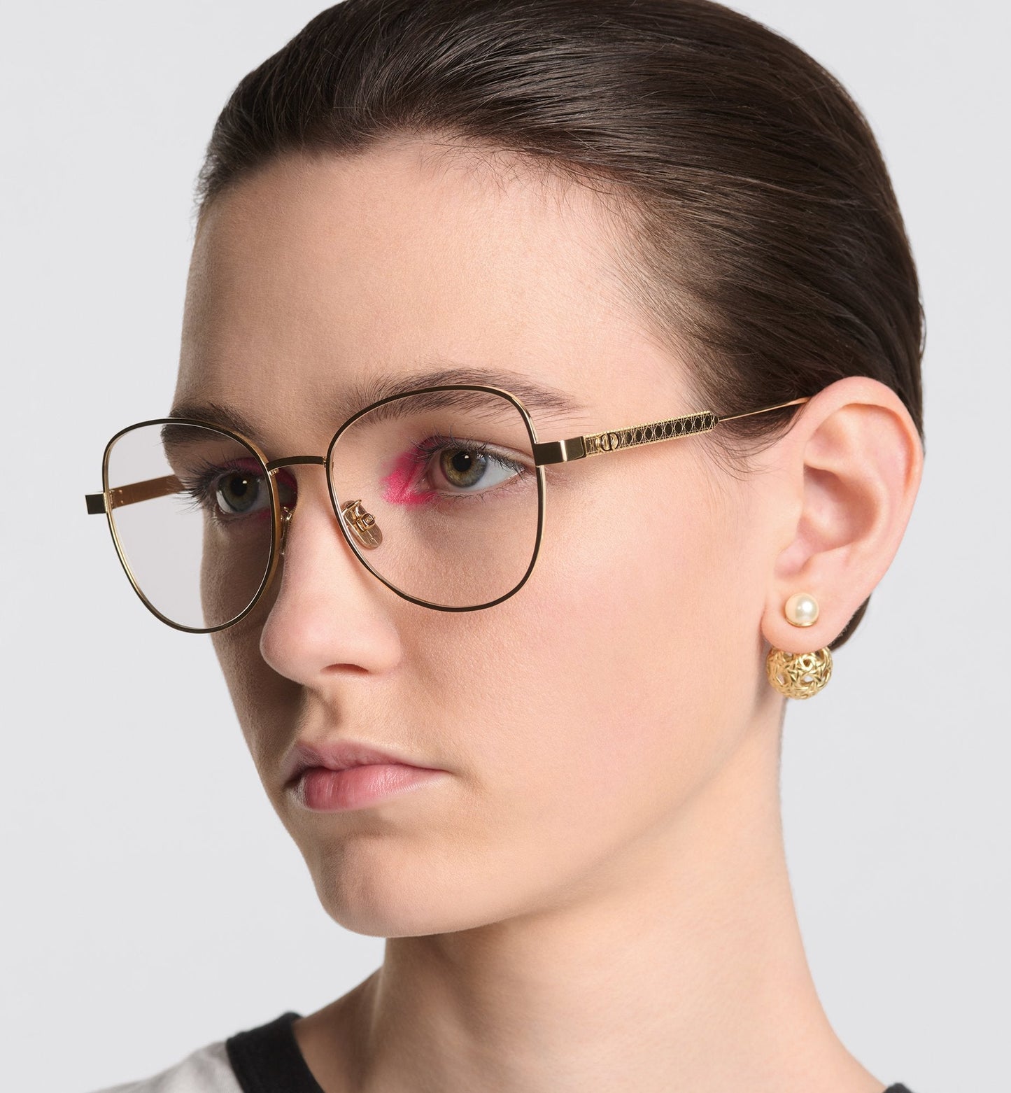 Luxury Diorcannage B1F Gold Finish Metal Butterfly Glasses With Blue Light Filter