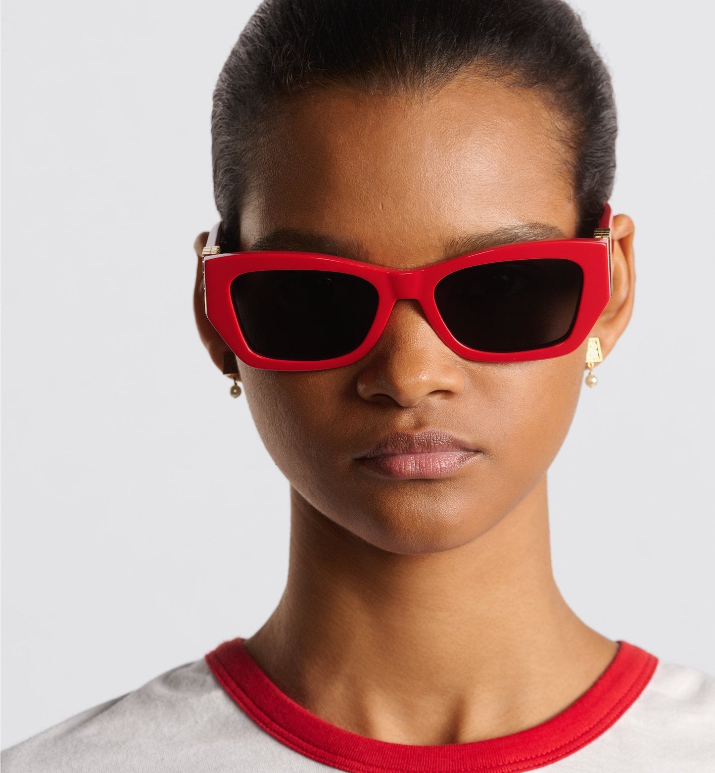 MissLuxury Dior S1I Red Rectangular Sunglasses