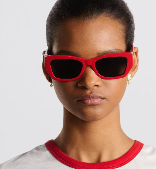 MissLuxury Dior S1I Red Rectangular Sunglasses