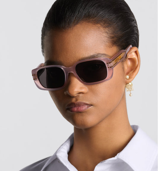 Luxury Diorsignature S12I Mink Gray Rectangular Sunglasses