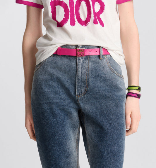 Miss Luxury Dior Graffiti Belt Fuchsia Patent Calfskin 25 mm