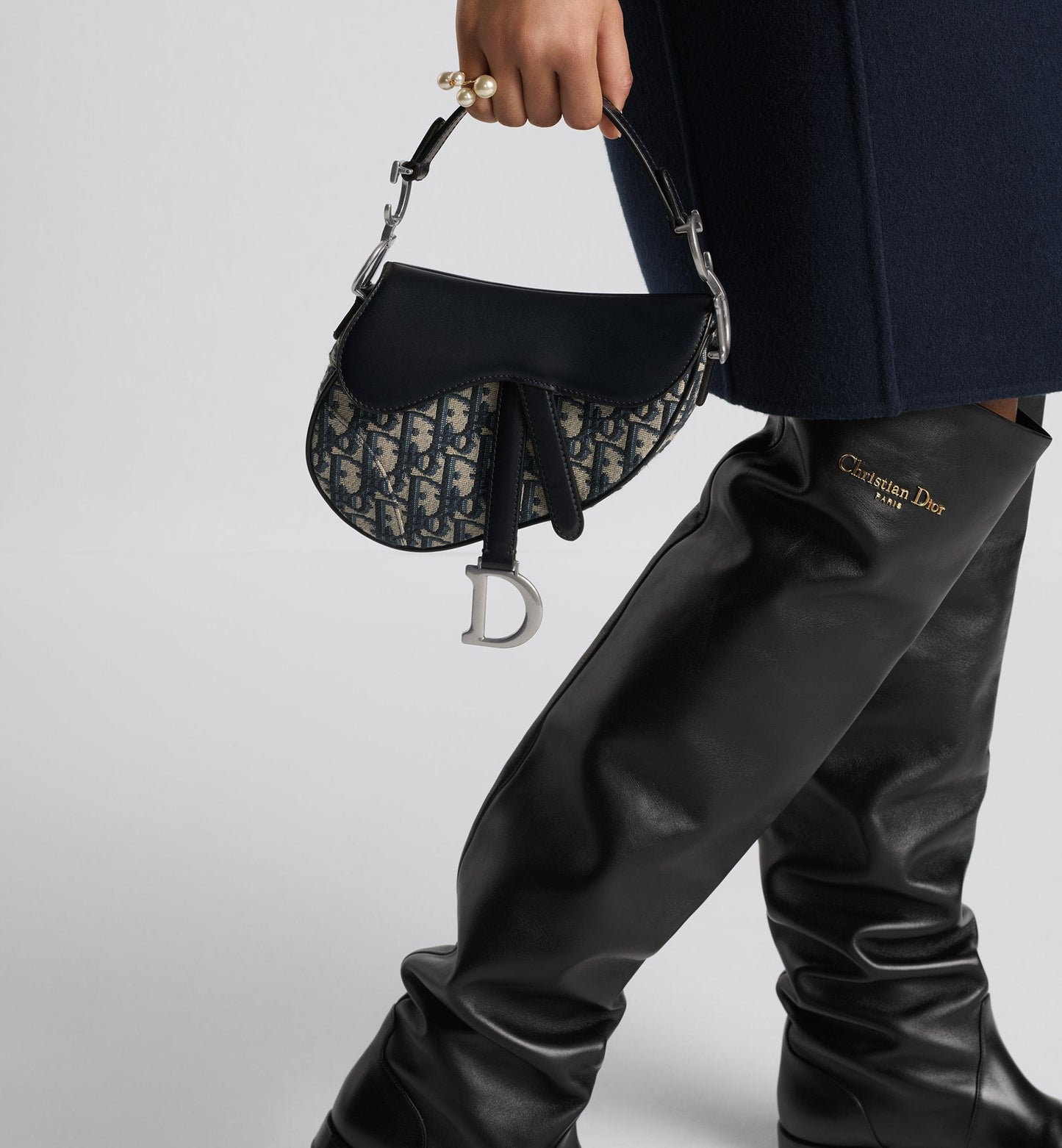 Mini Saddle Bag With Strap Blue Luxury Dior Oblique Jacquard And Smooth Calfskin