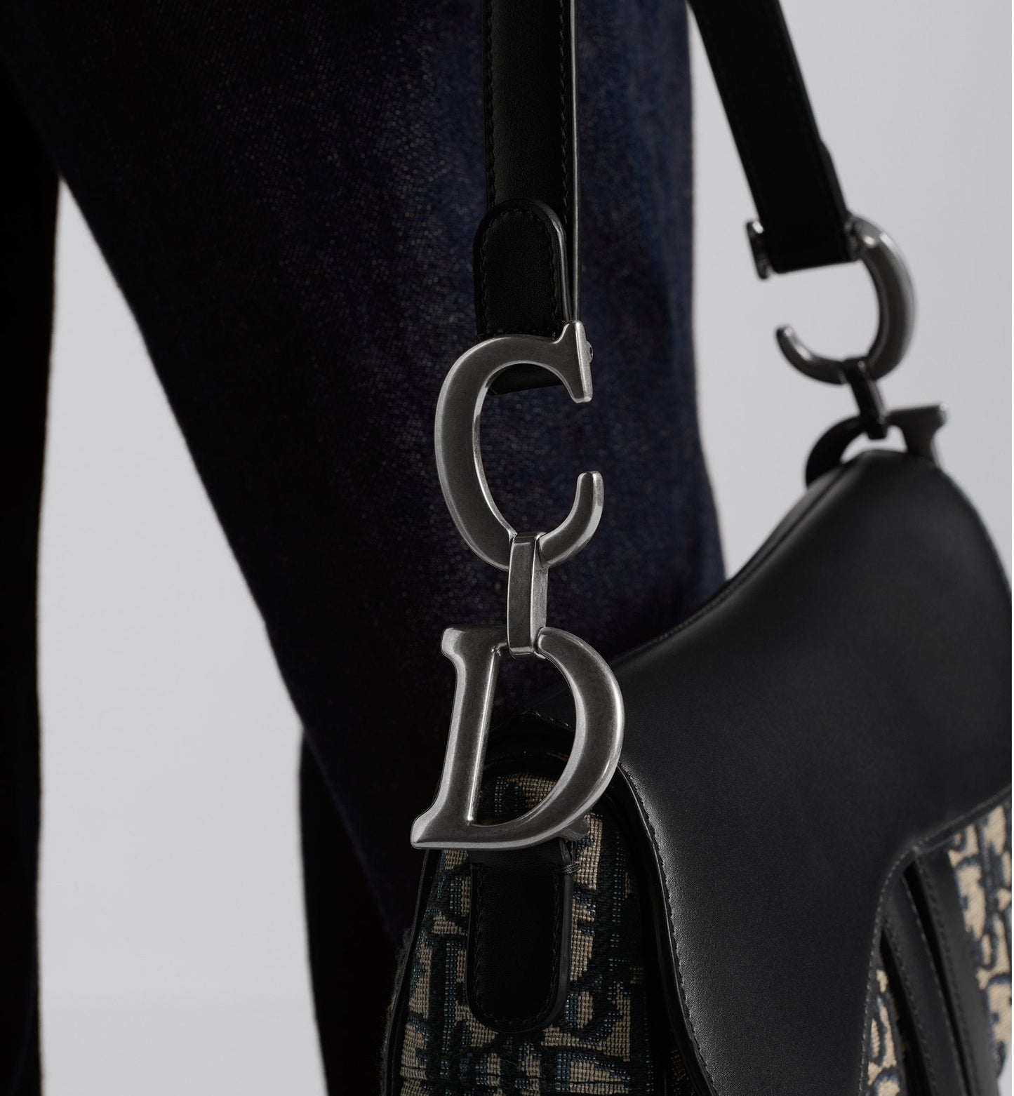 Saddle Bag With Strap Blue Luxury Dior Oblique Jacquard And Smooth Calfskin