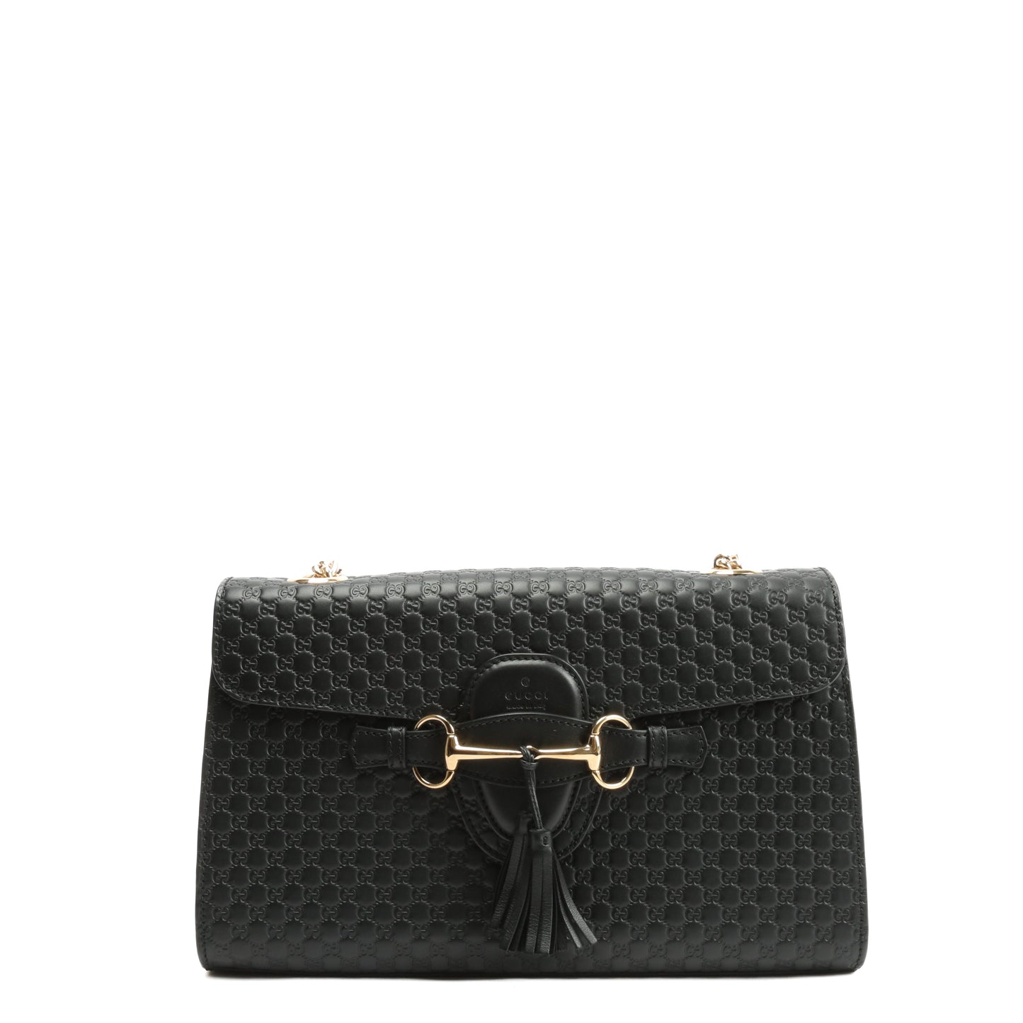 Luxury Gucci Emily Guccissima Chain Shoulder Bag - Black