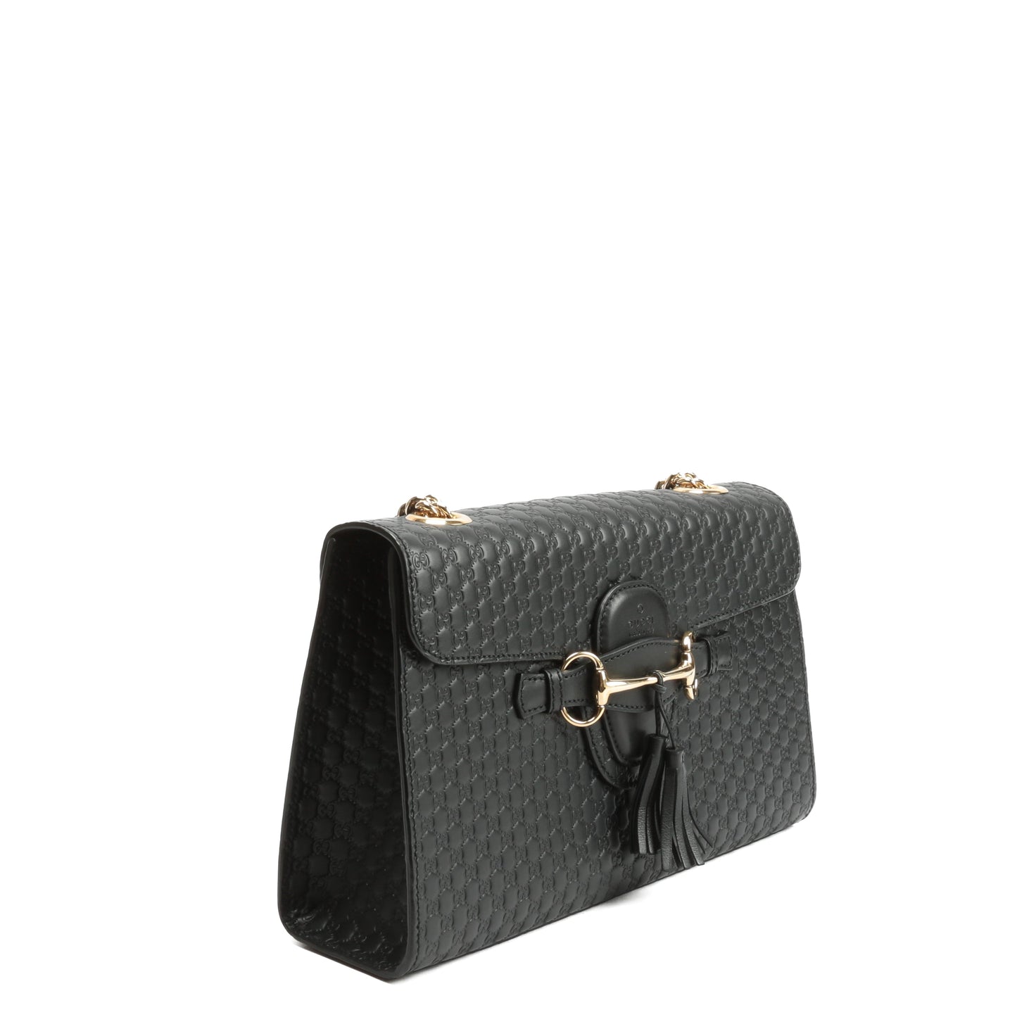 Luxury Gucci Emily Guccissima Chain Shoulder Bag - Black