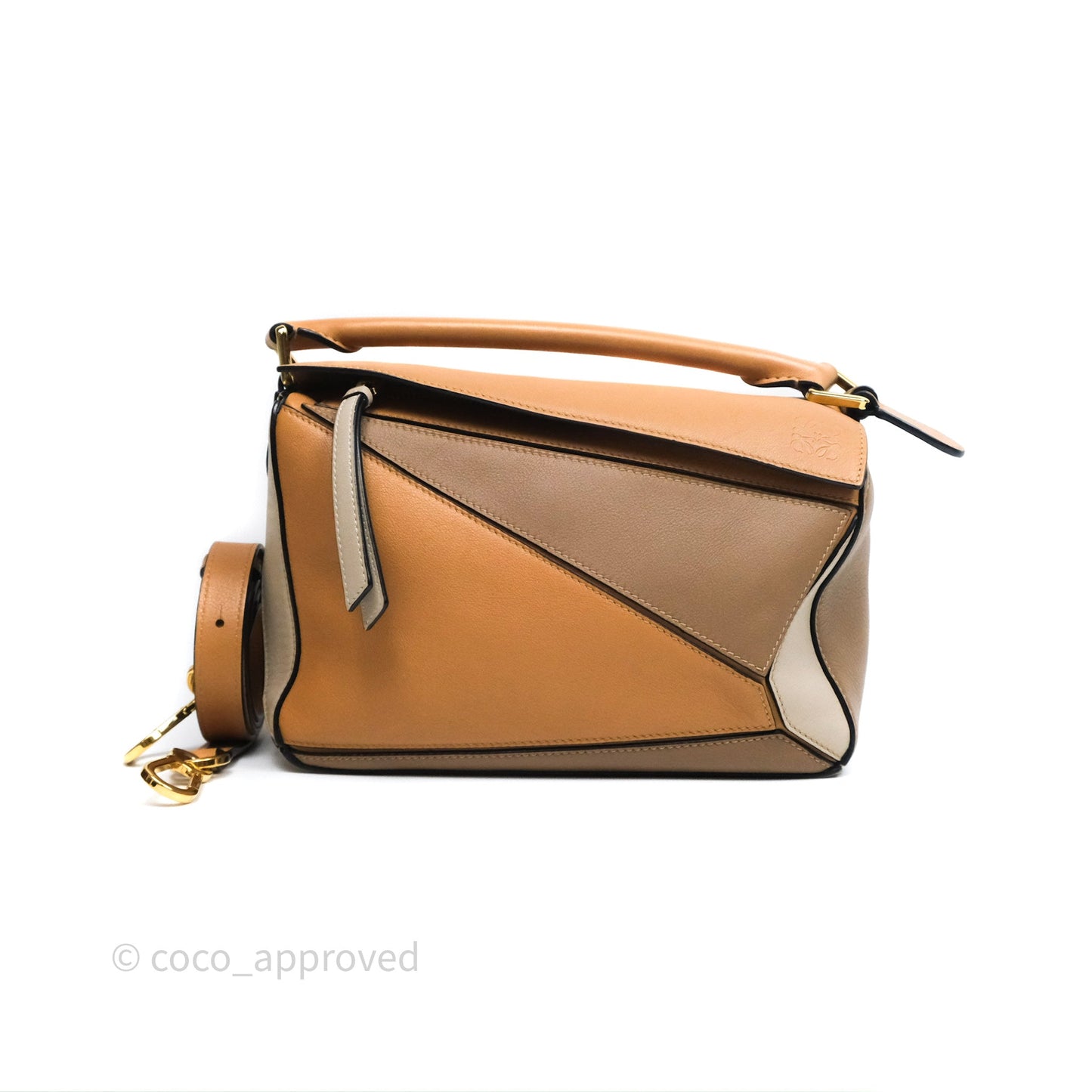 Loewe Small Puzzle Bag Warm Desert & Mink Two Tone Calfskin