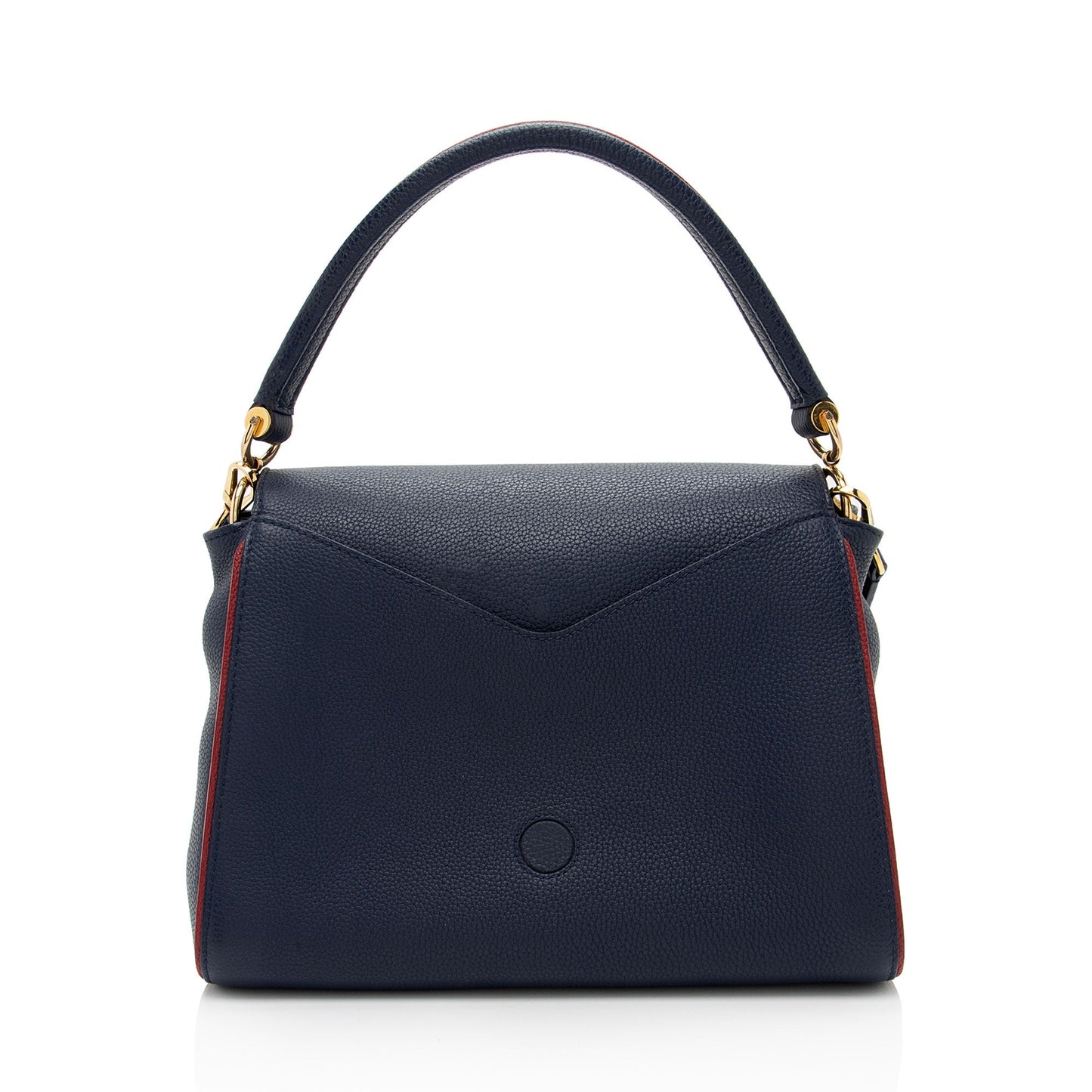 Louis Vuitton Calf Leather Monogram Canvas Double V Satchel