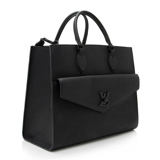 Louis Vuitton Calfskin Lockme Tote (SHF-21403)