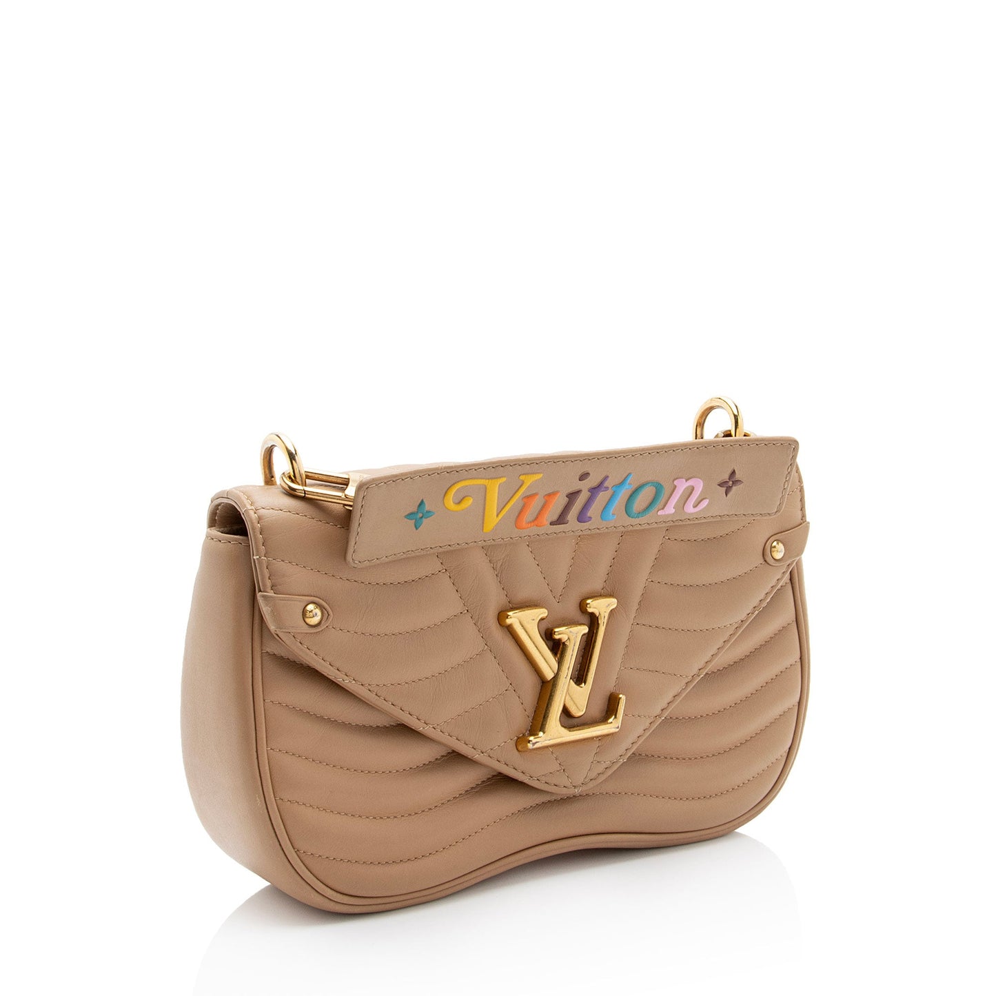 Louis Vuitton Calfskin New Wave Chain MM Shoulder Bag  -  (SHF-BC4Bgk)