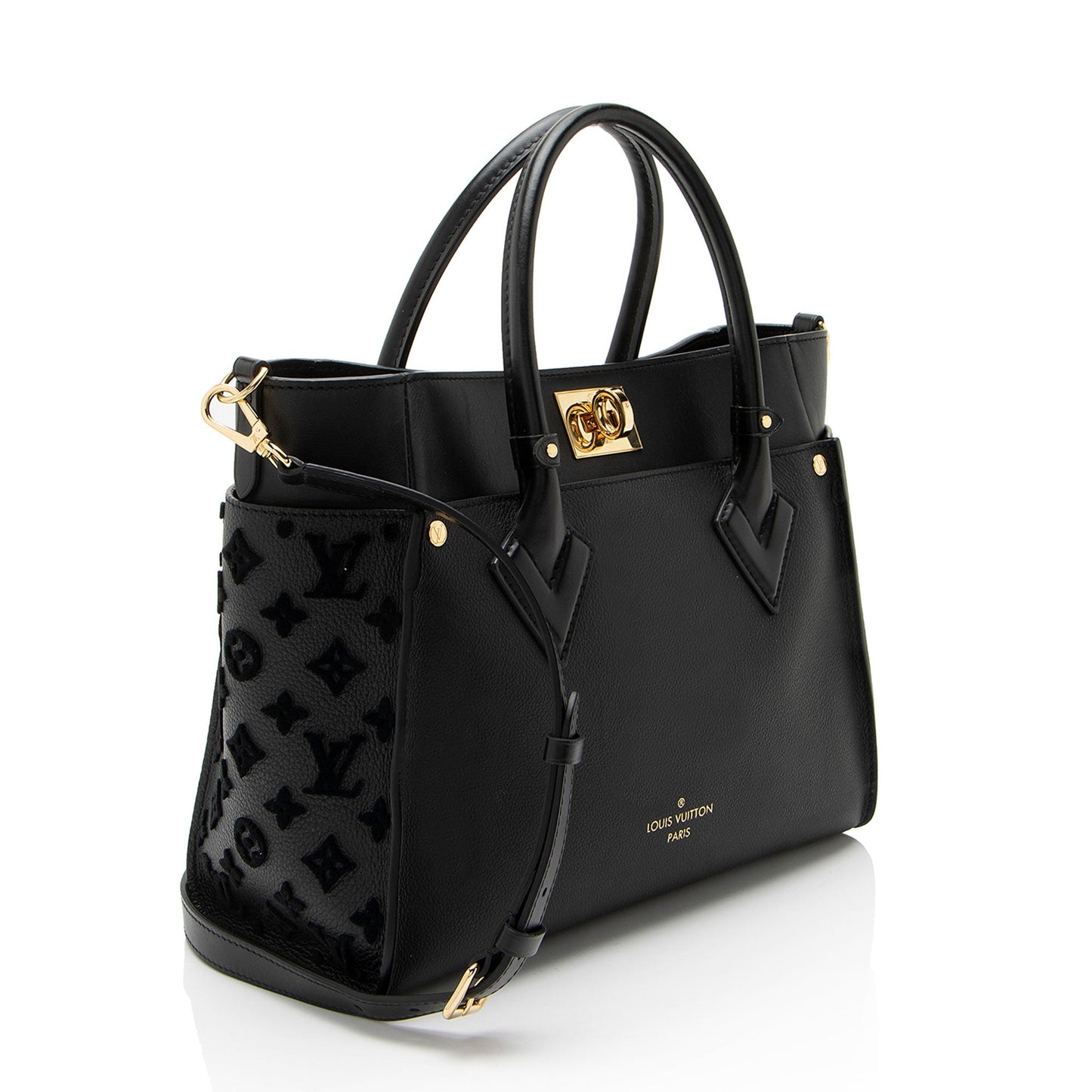 Louis Vuitton Calfskin Tufted Monogram On My Side MM Tote