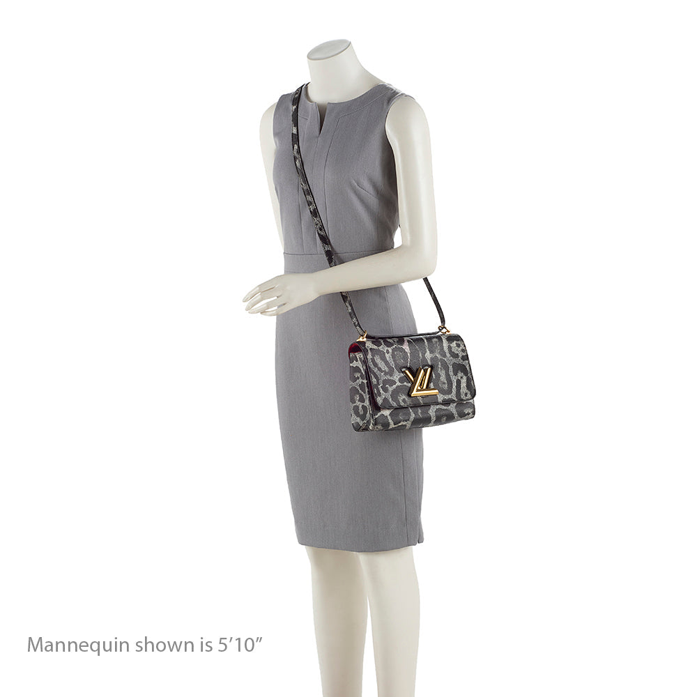 Louis Vuitton Coated Canvas Wild Animal Print Twist MM Shoulder Bag (SHF-18716)