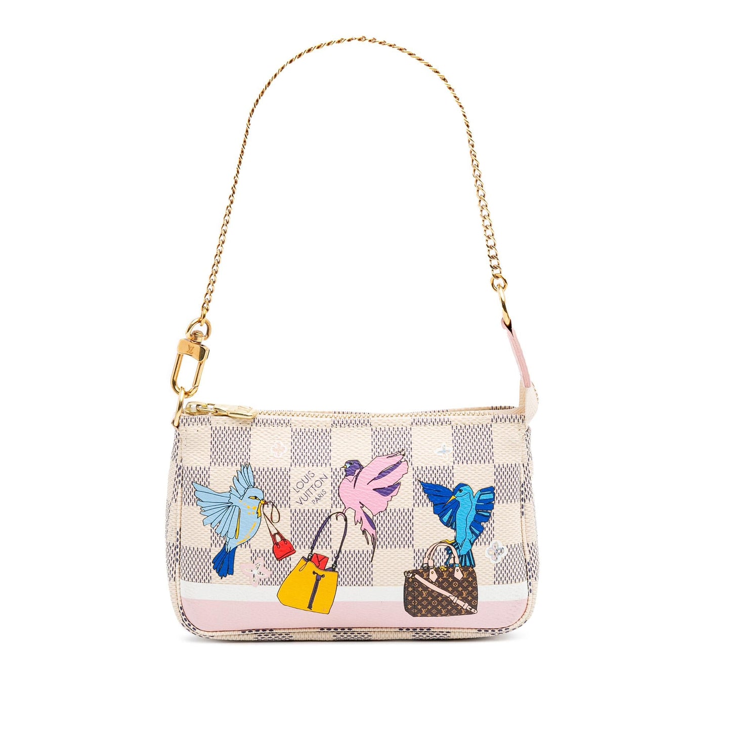 Louis Vuitton Damier Azur Christmas Birds Mini Pochette Accessoires