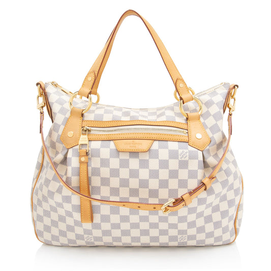 Louis Vuitton Damier Azur Evora MM Tote (SHF-hDLcg6)