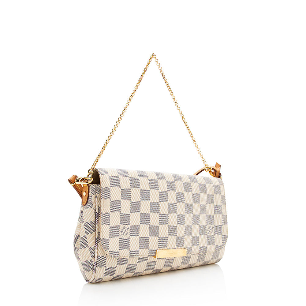 Louis Vuitton Damier Azur Favorite MM Shoulder Bag (SHF-18975)