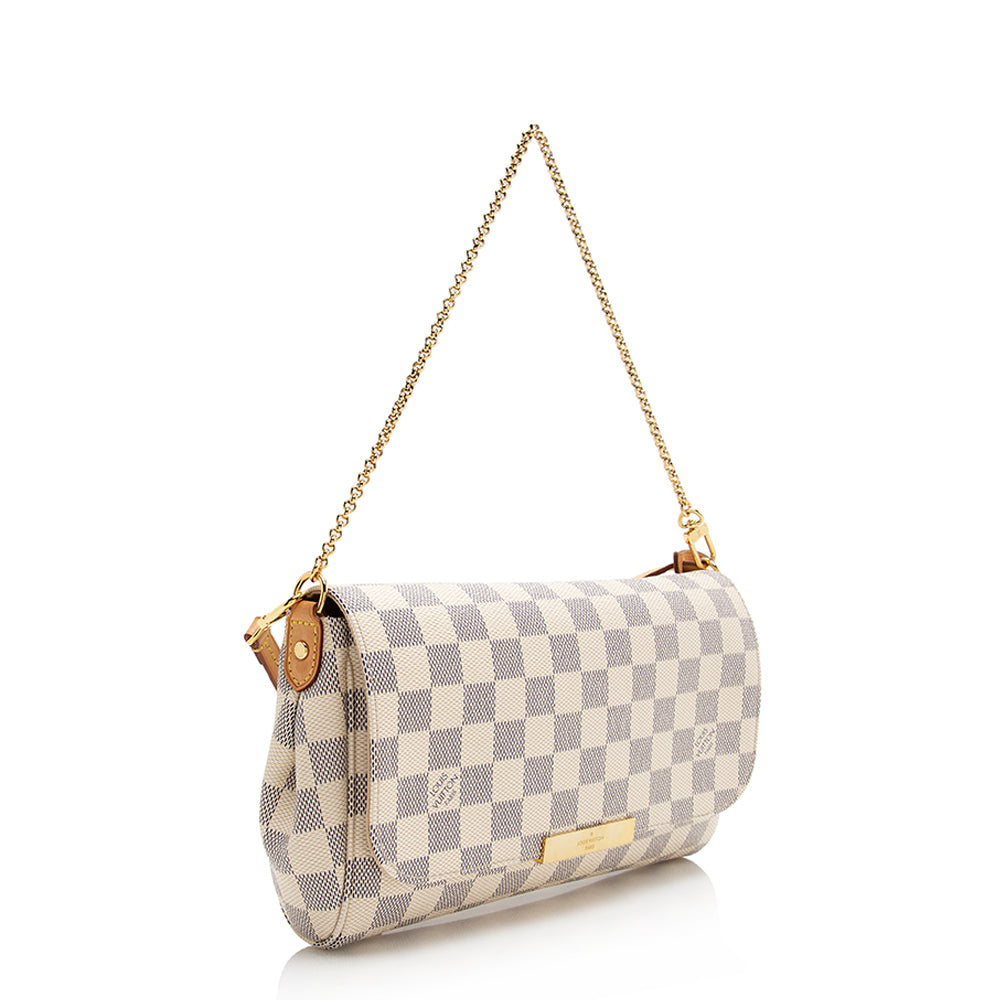 Louis Vuitton Damier Azur Favorite MM Shoulder Bag (SHF-21615)