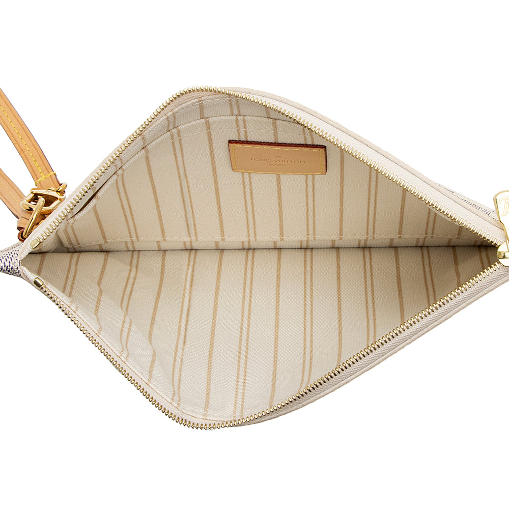 Louis Vuitton Damier Azur Neverfull MM Pochette (SHF-21428)