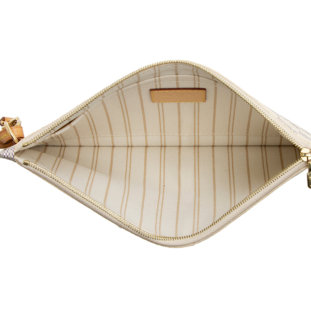 Louis Vuitton Damier Azur Neverfull MM Pochette (SHF-21852)
