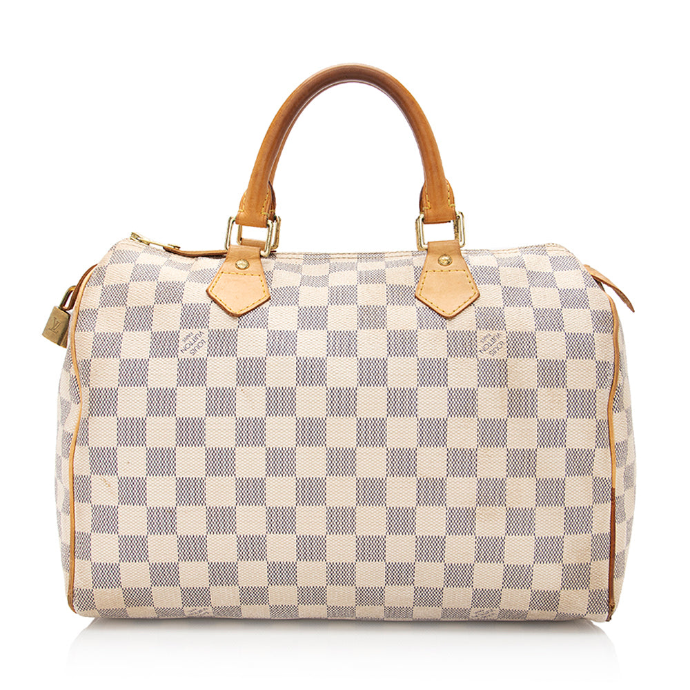 Louis Vuitton Damier Azur Speedy 30 Satchel -  (SHF-20474)