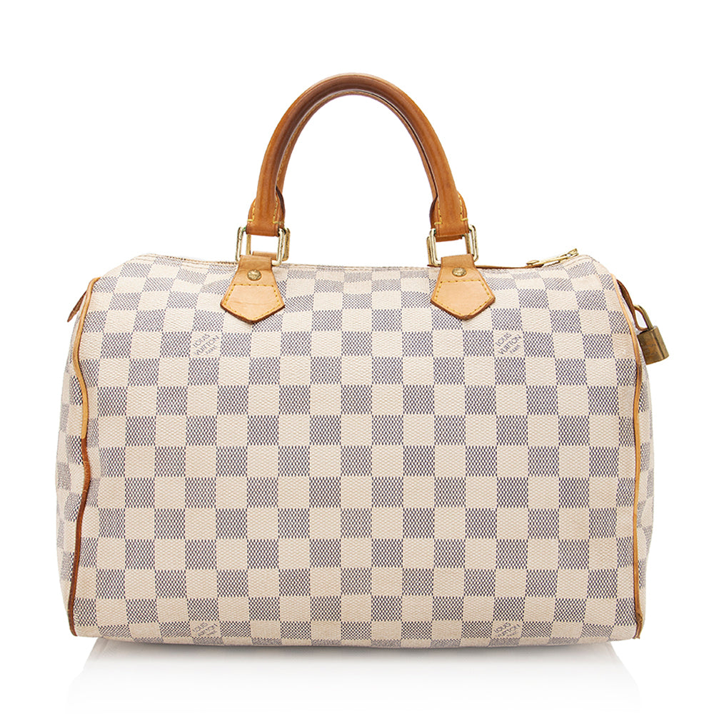 Louis Vuitton Damier Azur Speedy 30 Satchel -  (SHF-20474)