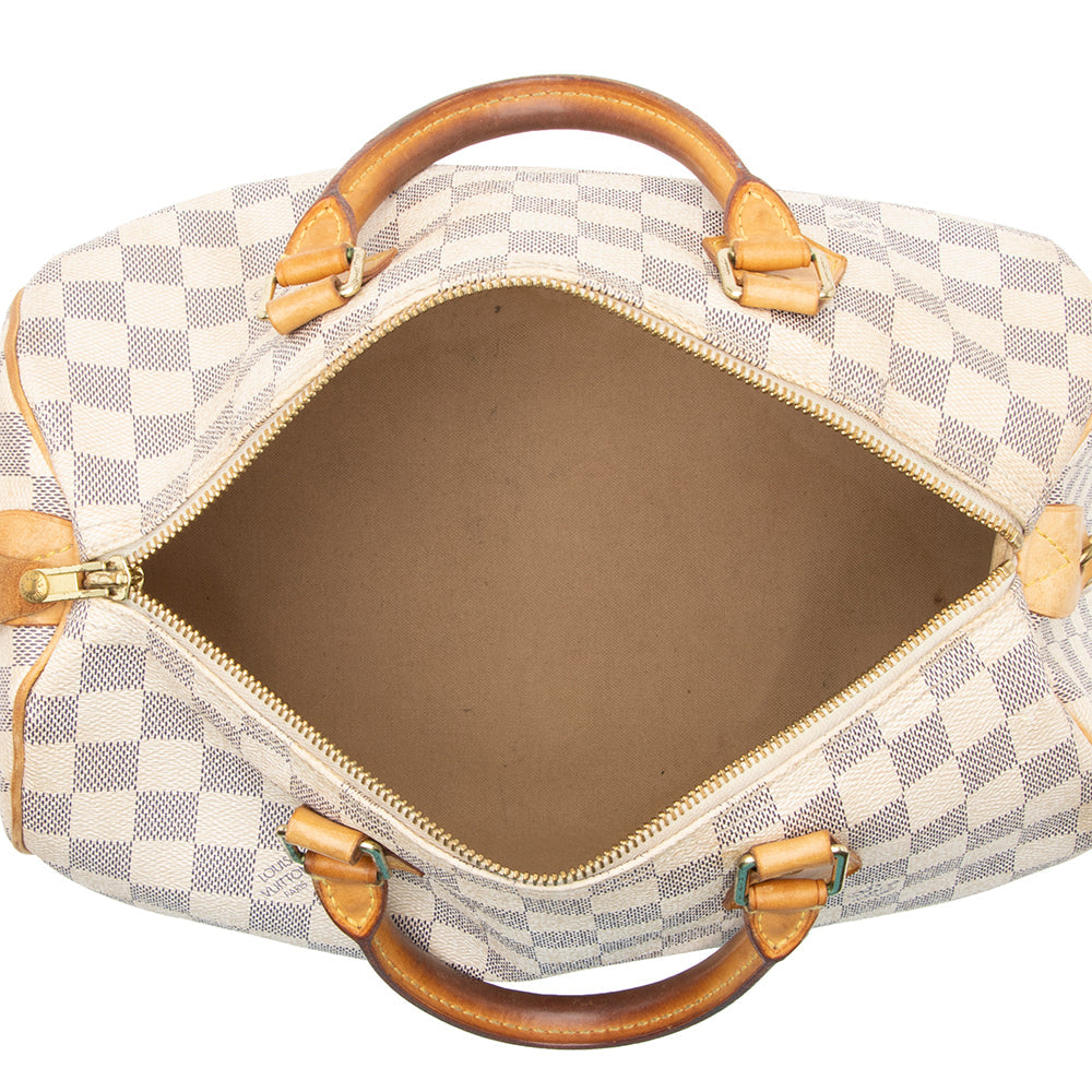 Louis Vuitton Damier Azur Speedy 30 Satchel -  (SHF-20474)
