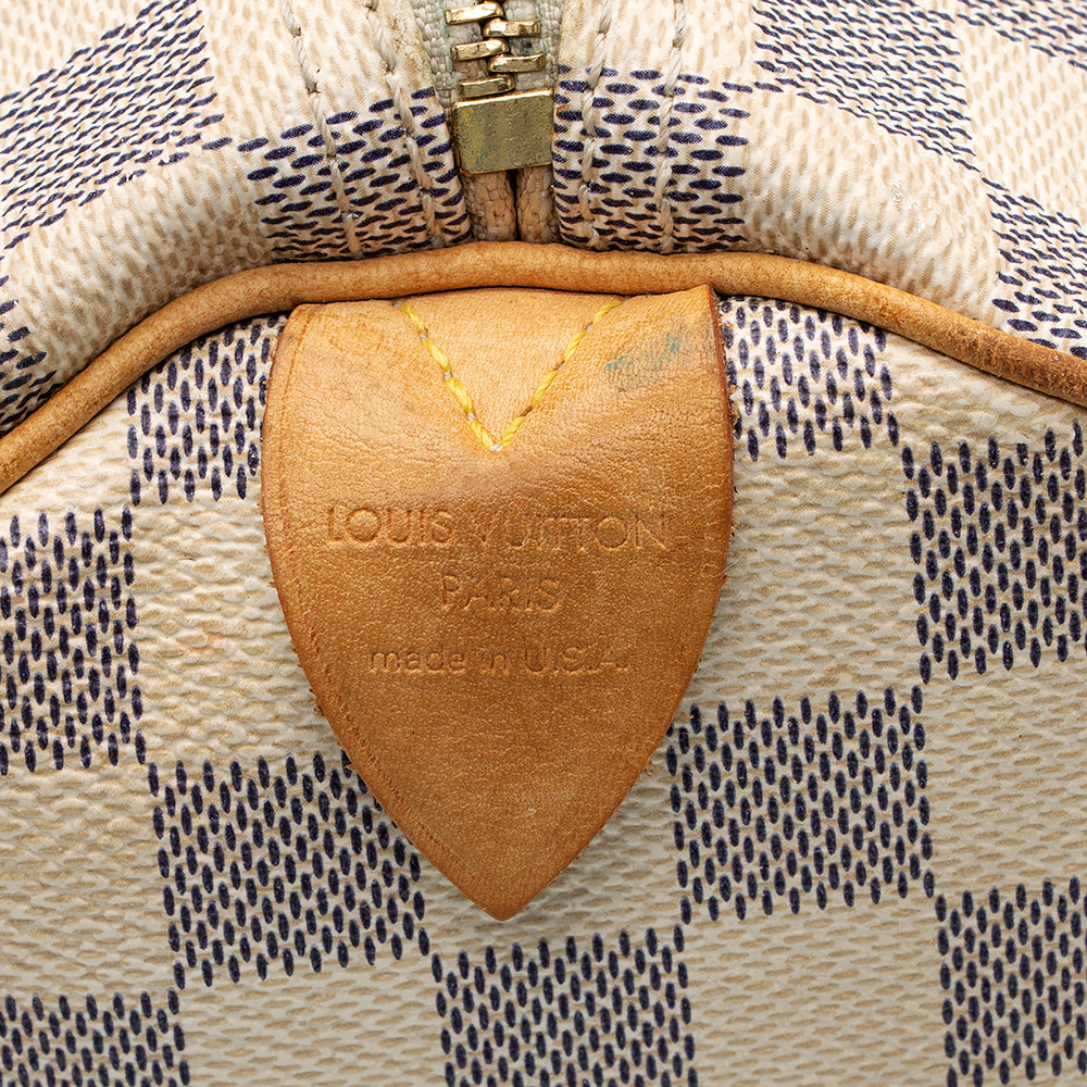 Louis Vuitton Damier Azur Speedy 30 Satchel -  (SHF-20474)
