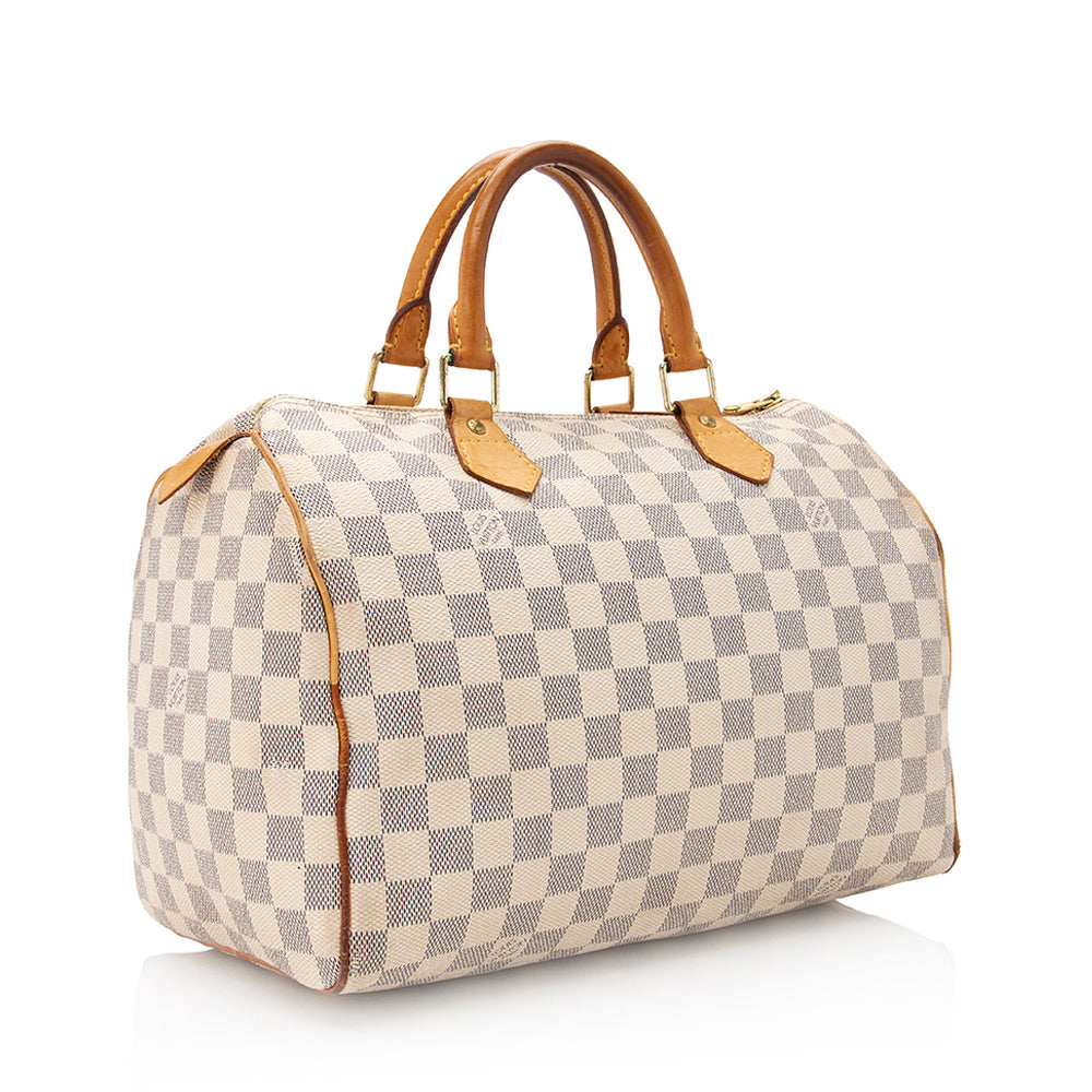 Louis Vuitton Damier Azur Speedy 30 Satchel -  (SHF-20474)