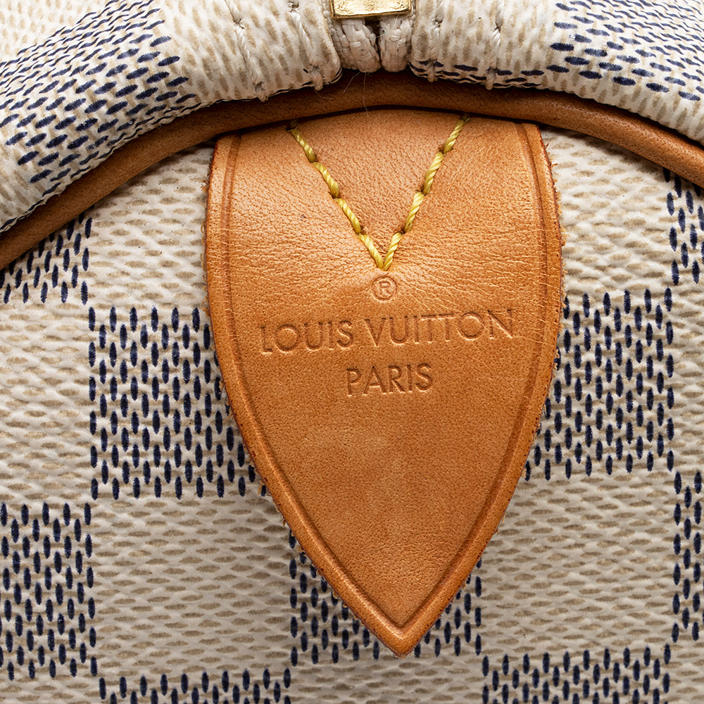 Louis Vuitton Damier Azur Speedy 35 Satchel (SHF-21907)