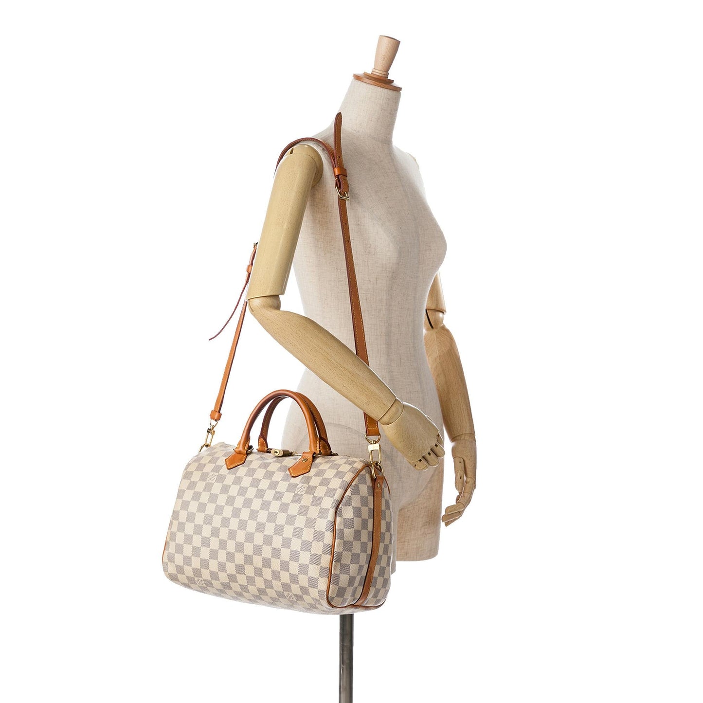 Louis Vuitton Damier Azur Speedy Bandouliere 30 (SHG-ol1KoI)