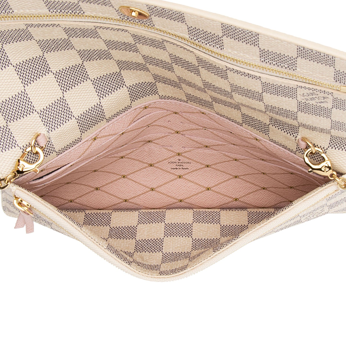 Louis Vuitton Damier Azur Summer Trunk Pochette Weekend Crossbody Bag (SHF-6YST27)