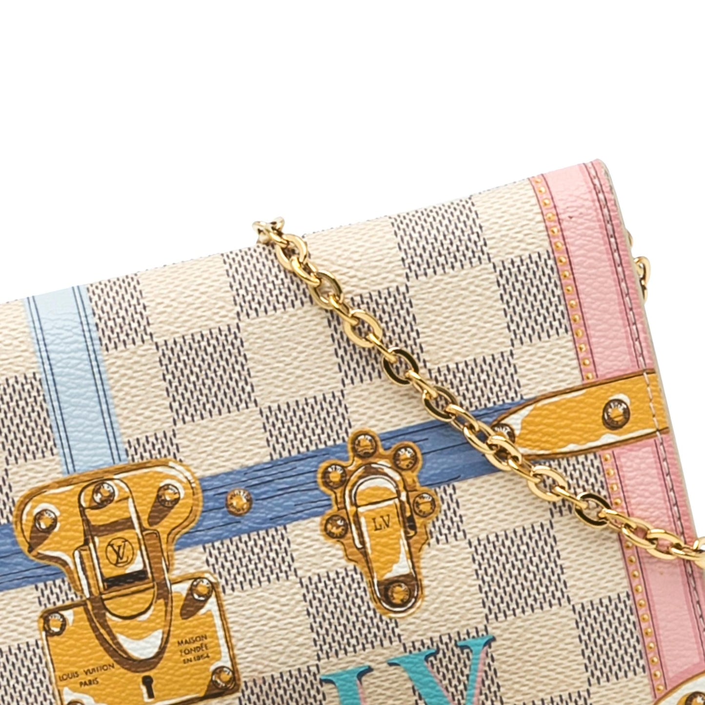 Louis Vuitton Damier Azur Summer Trunks Pochette Weekend (SHG-4ijyhw)