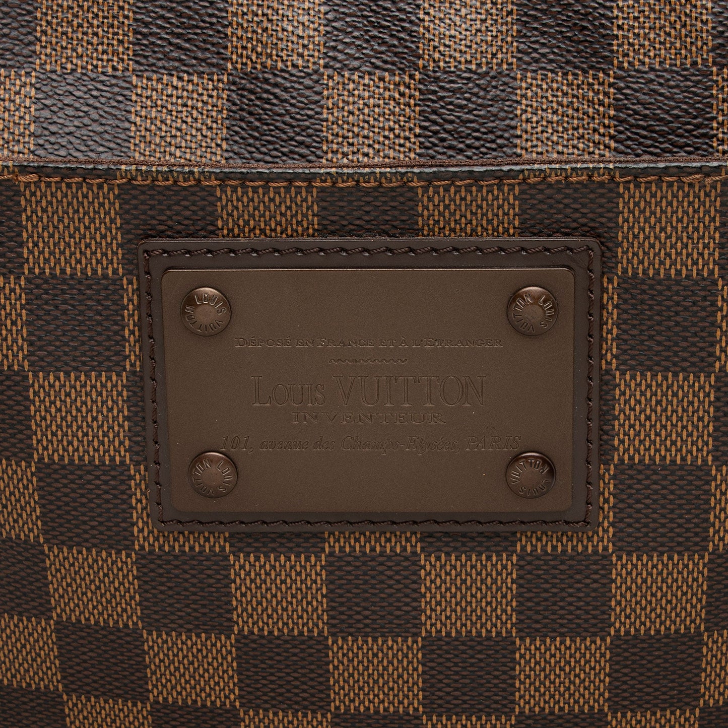 Louis Vuitton Damier Ebene Brooklyn Pochette Plate Flat Messenger (SHF-Gr10sB)
