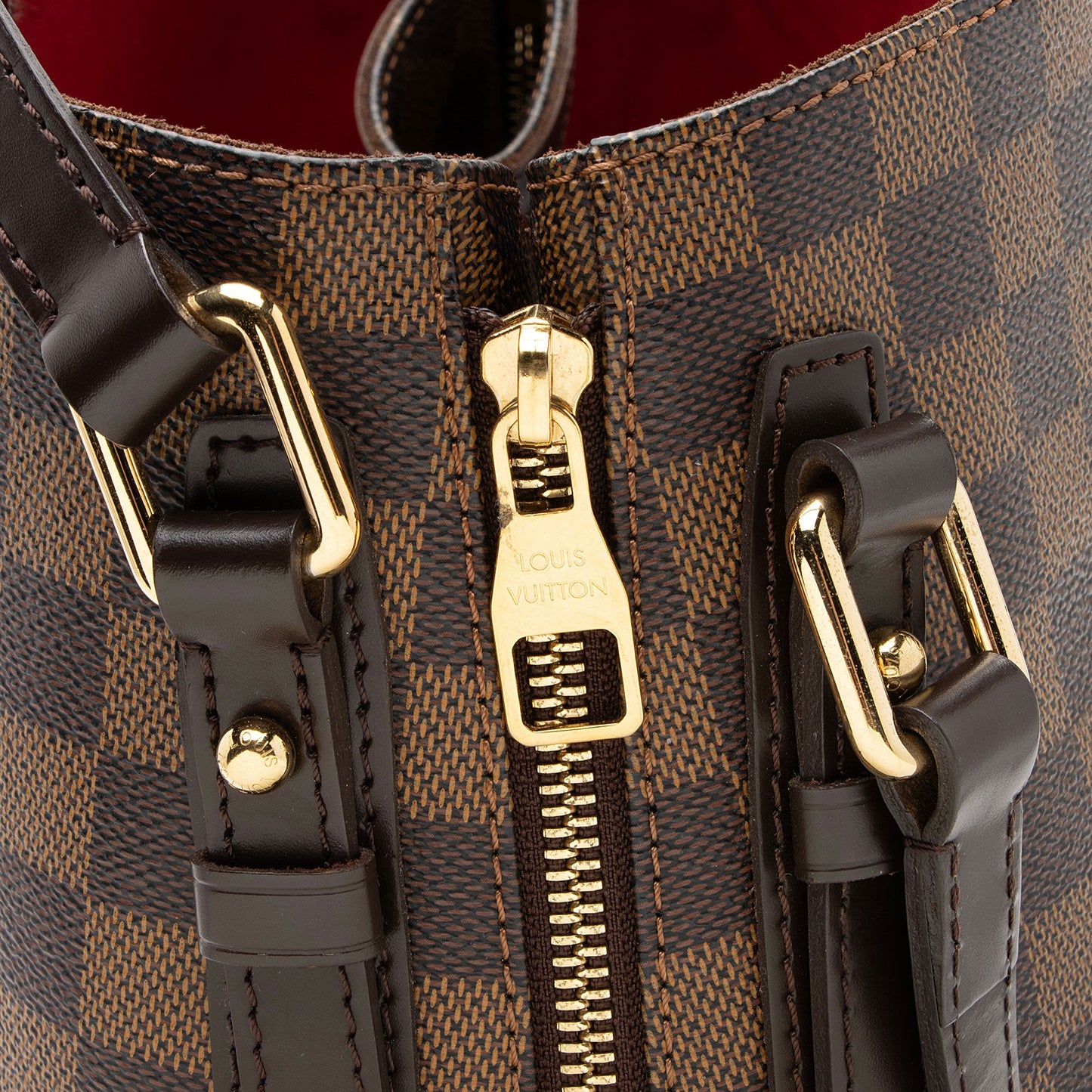 Louis Vuitton Damier Ebene Cabas Rivington Tote (SHF-7zfnCb)
