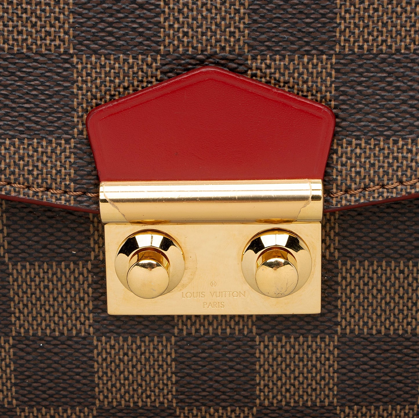Louis Vuitton Damier Ebene Caissa Clutch (SHF-BgB2ym)
