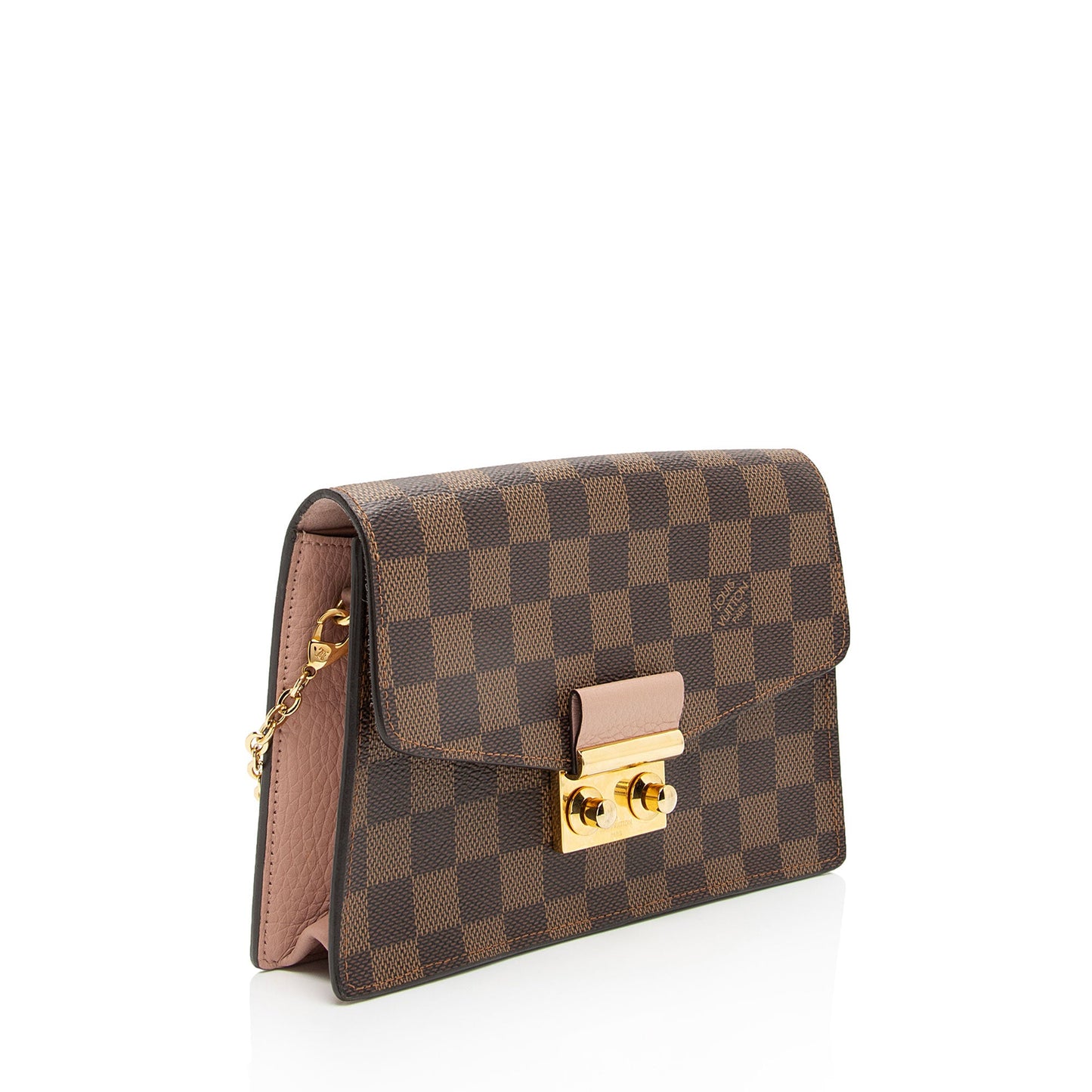 Louis Vuitton Damier Ebene Croisette Chain Wallet (SHF-IbUAlI)