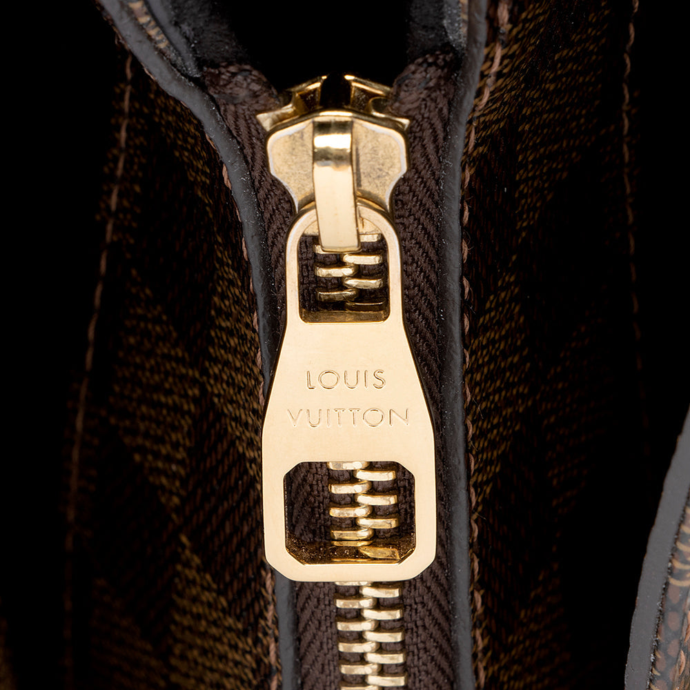 Louis Vuitton Damier Ebene Cuir Taurillon Normandy Satchel (SHF-21186)