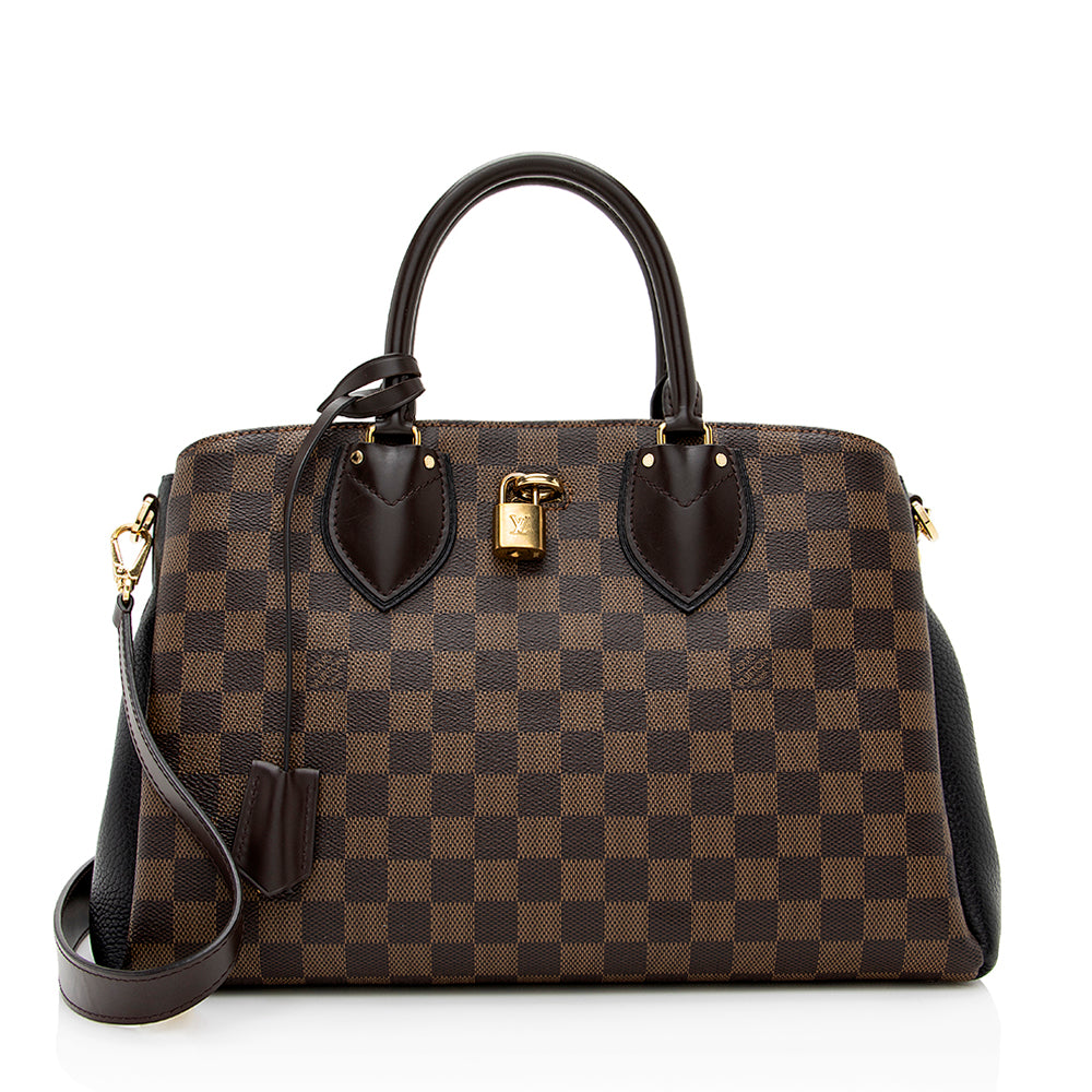 Louis Vuitton Damier Ebene Cuir Taurillon Normandy Satchel (SHF-21186)