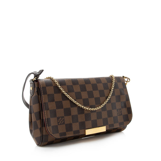 Louis Vuitton Damier Ebene Favorite MM Shoulder Bag (SHF-22458)