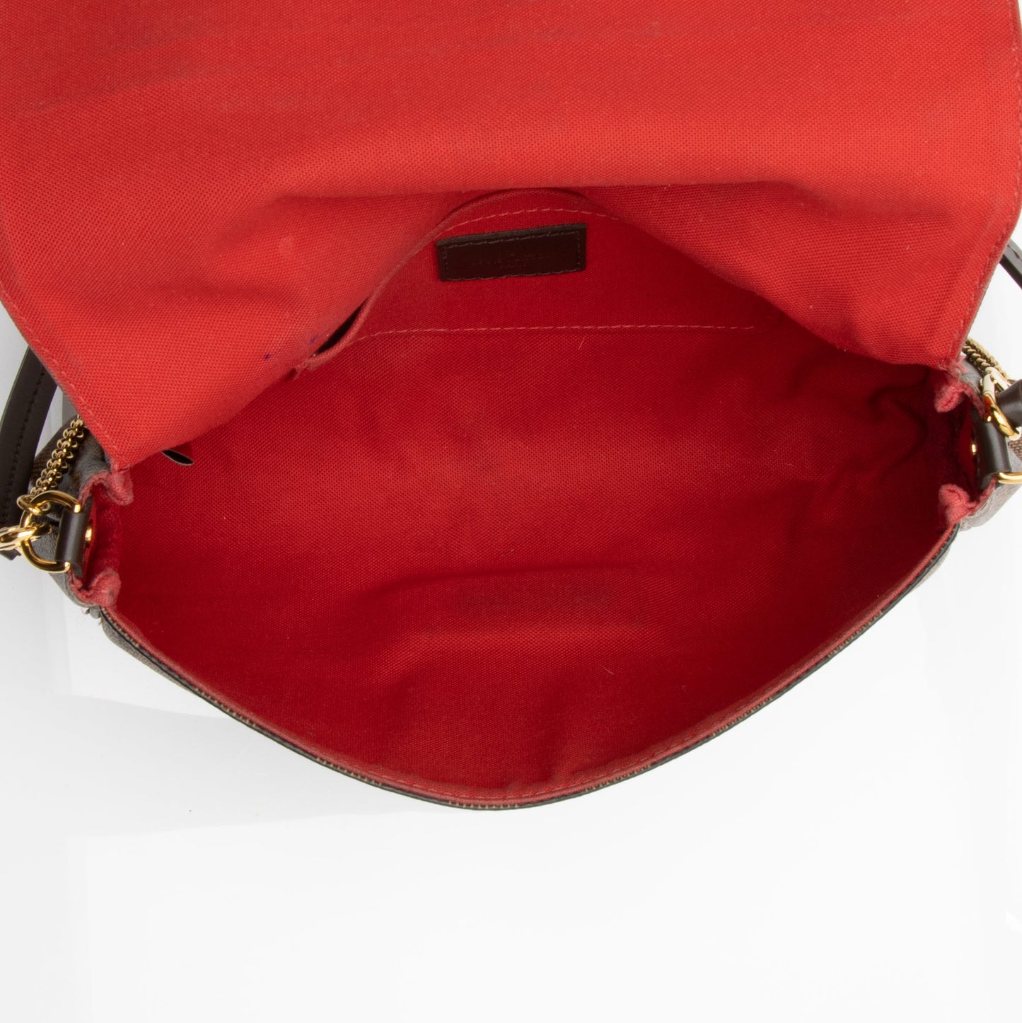 Louis Vuitton Damier Ebene Favorite MM Shoulder Bag (SHF-23335)