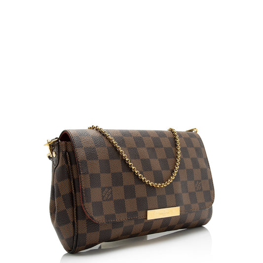 Louis Vuitton Damier Ebene Favorite MM Shoulder Bag (SHF-23754)