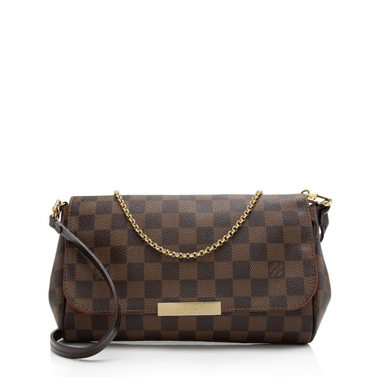 Louis Vuitton Damier Ebene Favorite MM Shoulder Bag (SHF-uhjOFW)