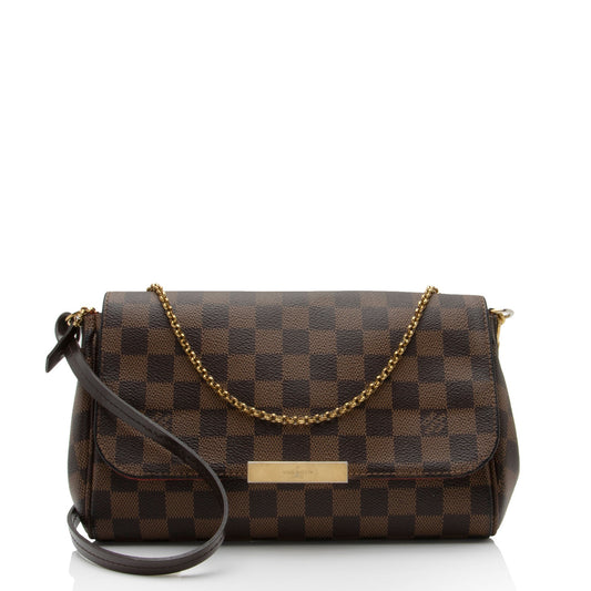 Louis Vuitton Damier Ebene Favorite MM Shoulder Bag (SHF-tqOR1k)