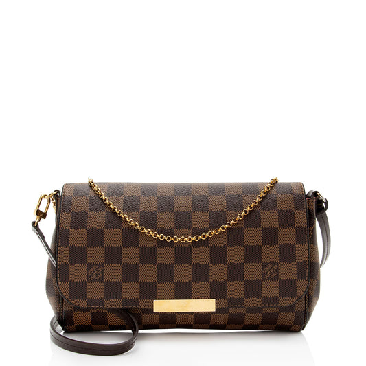 Louis Vuitton Damier Ebene Favorite MM Shoulder Bag (SHF-J9tGL6)