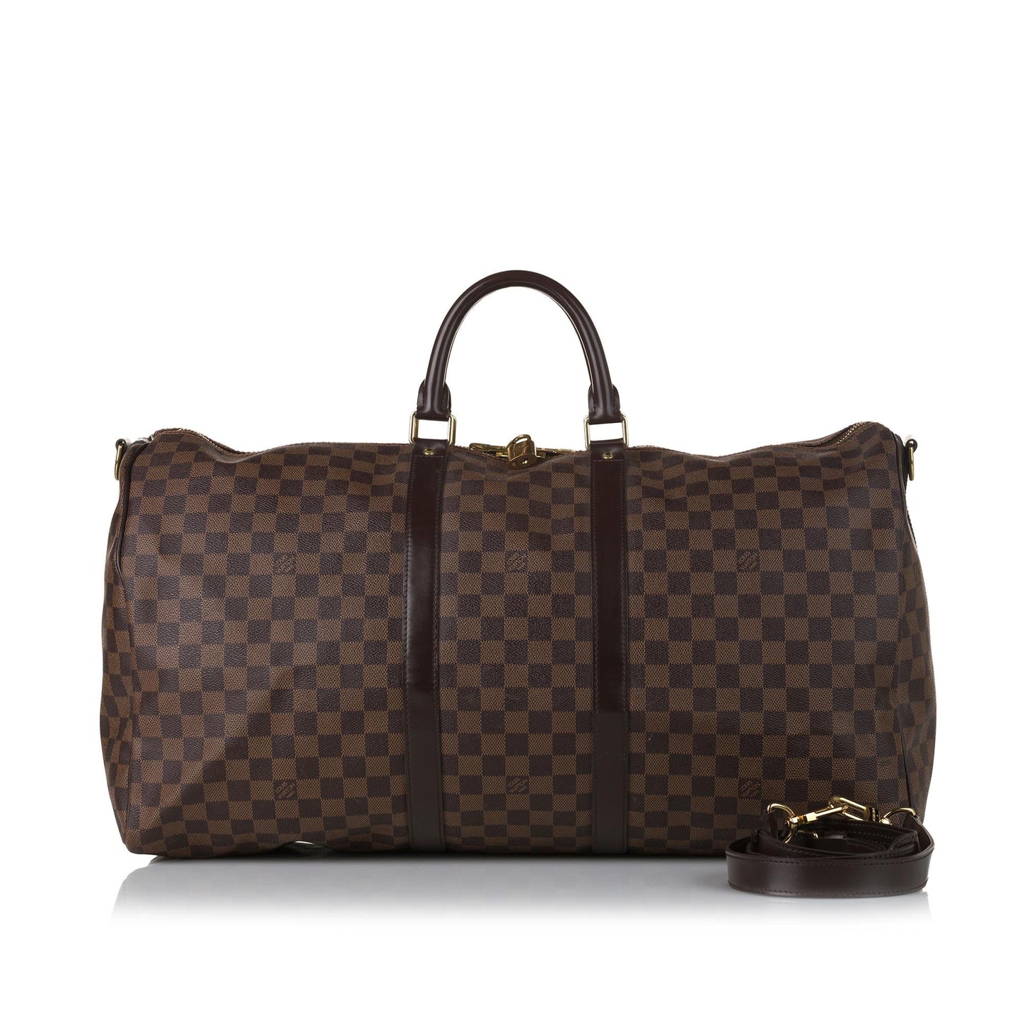 Louis Vuitton Damier Ebene Keepall Bandouliere 55 (SHG-35465)