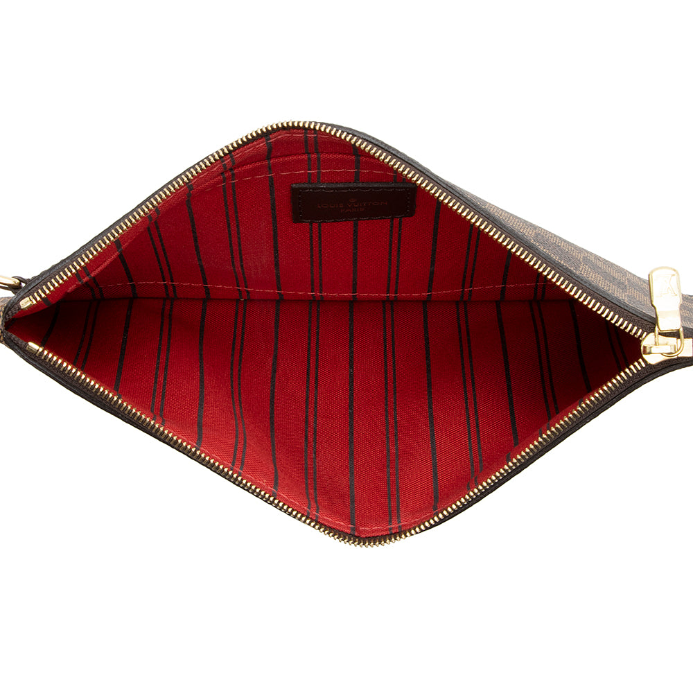 Louis Vuitton Damier Ebene Neverfull MM Pochette (SHF-20876)