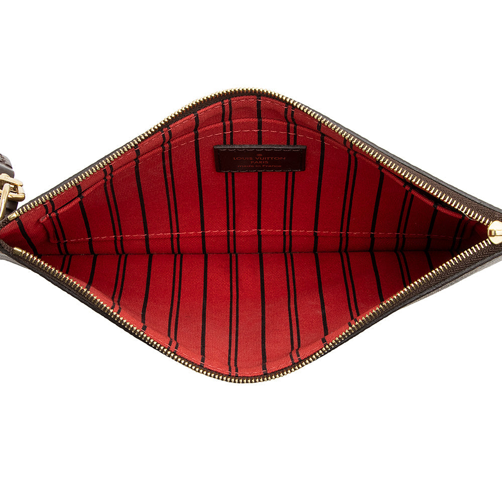 Louis Vuitton Damier Ebene Neverfull MM Pochette (SHF-21966)