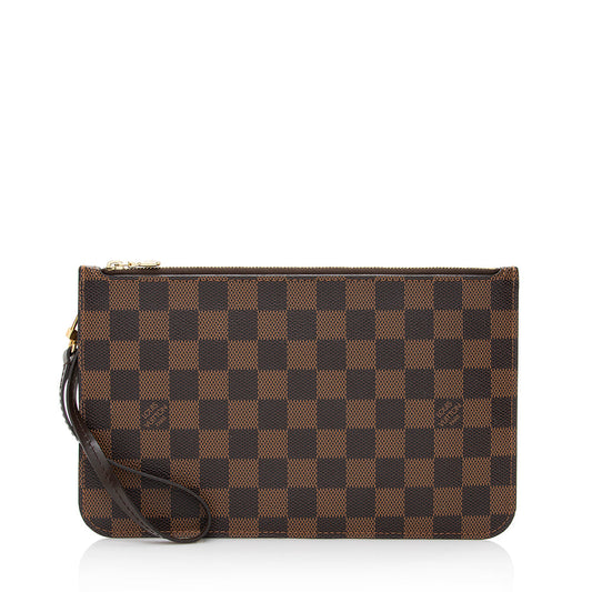 Louis Vuitton Damier Ebene Neverfull MM Pochette (SHF-22053)