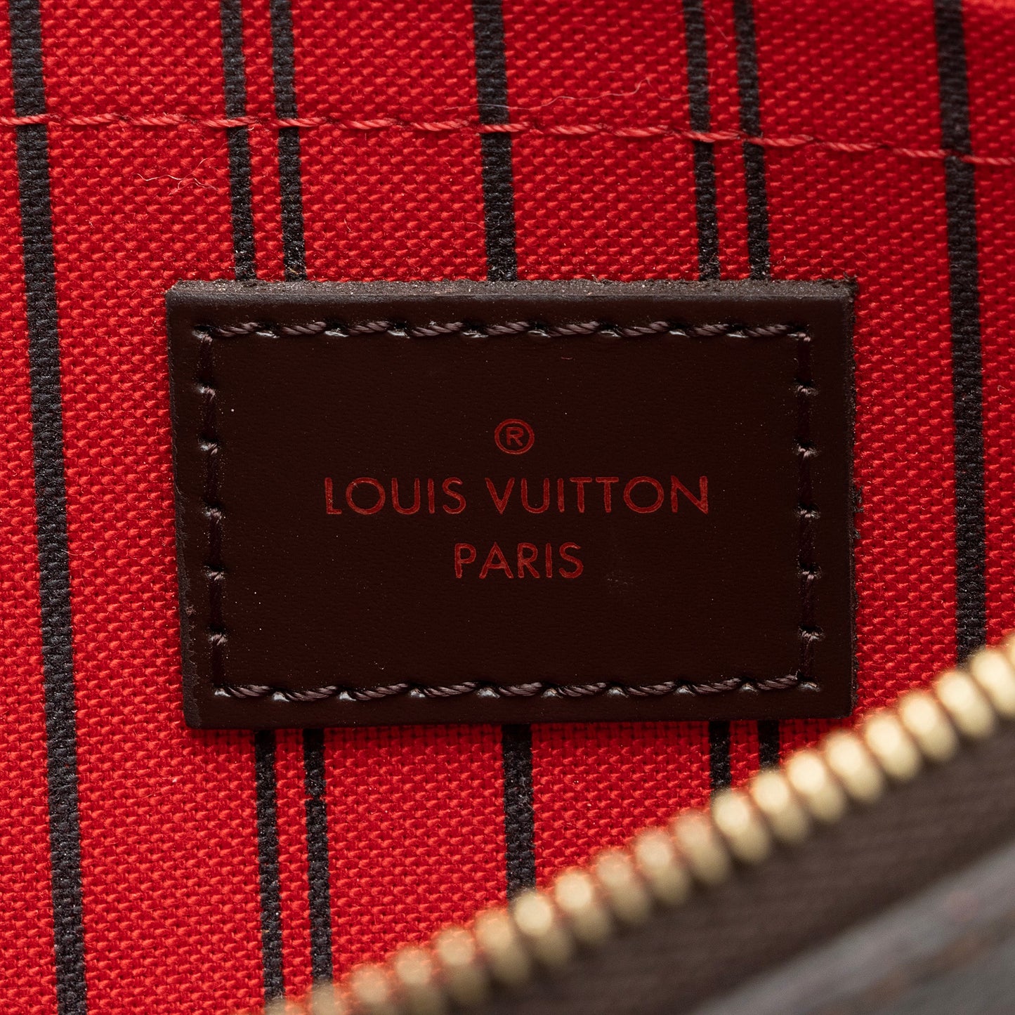 Louis Vuitton Damier Ebene Neverfull MM Pochette (SHF-22832)
